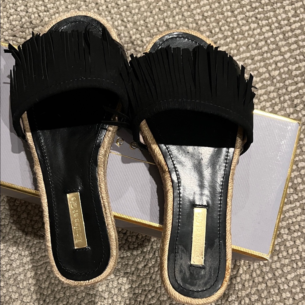 Louise et Cie Black Fringe Women's Sandals size 5.5